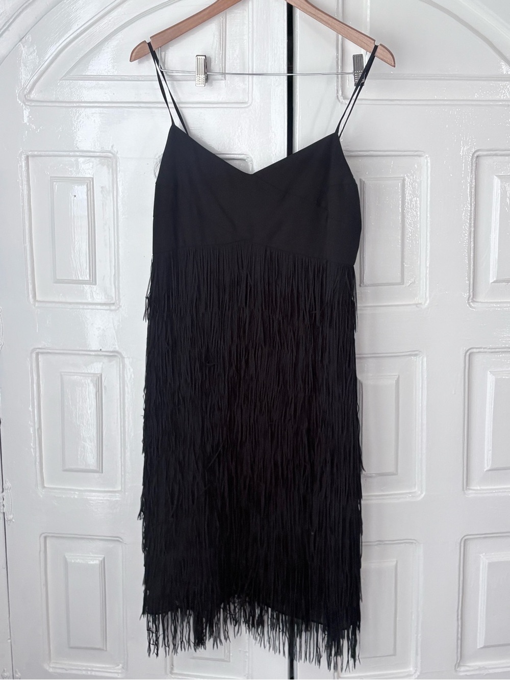 Ann Tayloe Black Fringe Slip Dress - Women